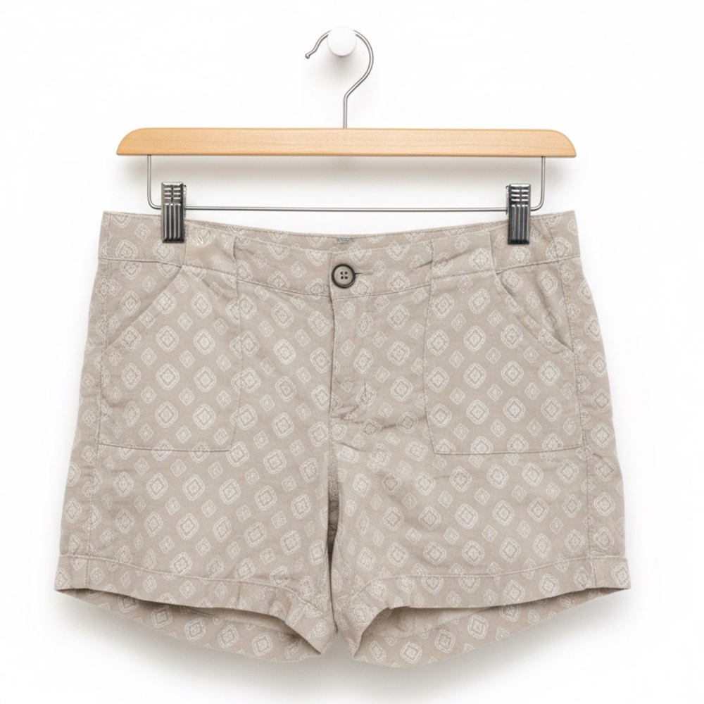 One Song Stylish Beige Patterned Women Shorts